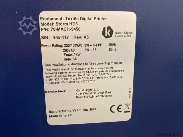 Kornit Storm HD6 from 2021