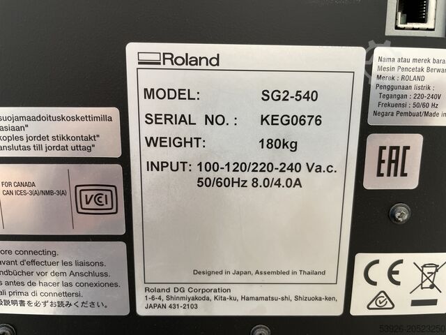 Roland TrueVIS SG2-540 (включены 2 новые печатающие головки)