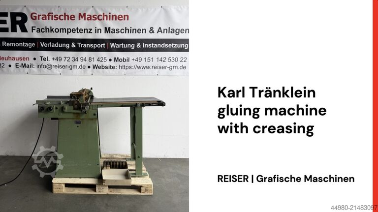 Karl Tränklein Anleimmaschine mit Rilleinrichtung
