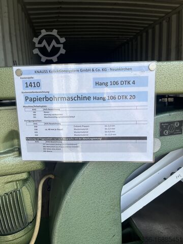 Hang 106 DTK 20 — многоспиндельный сверлильный станок для бумаги