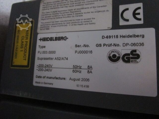 HEIDELBERG SS A52 / A74 (Prozesslos)