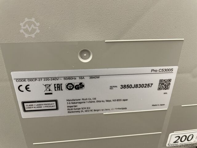Ricoh Pro C5300s only 119.000 clikcs