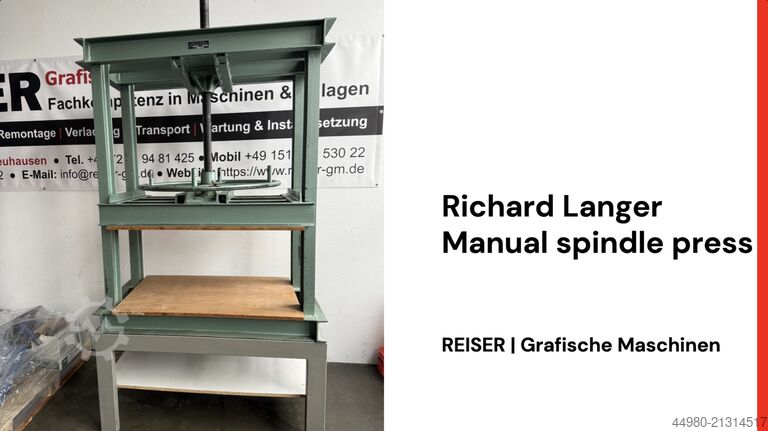 Richard Langer Manuelle Spindelpresse
