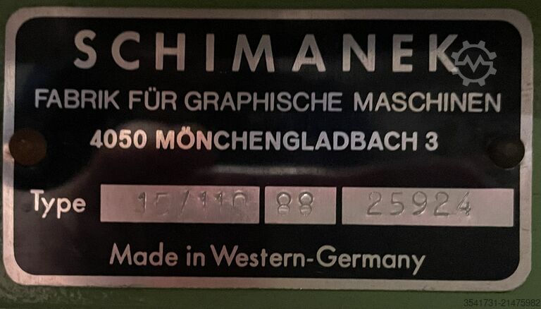 Schimanek Pappschneidemaschine 15/110 — резальный стол (1 100 мм)