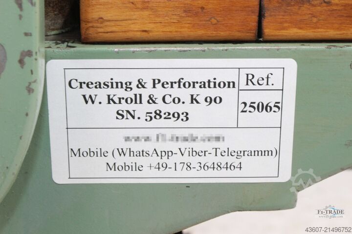 Grooving and perforating machines W. Kroll & Co