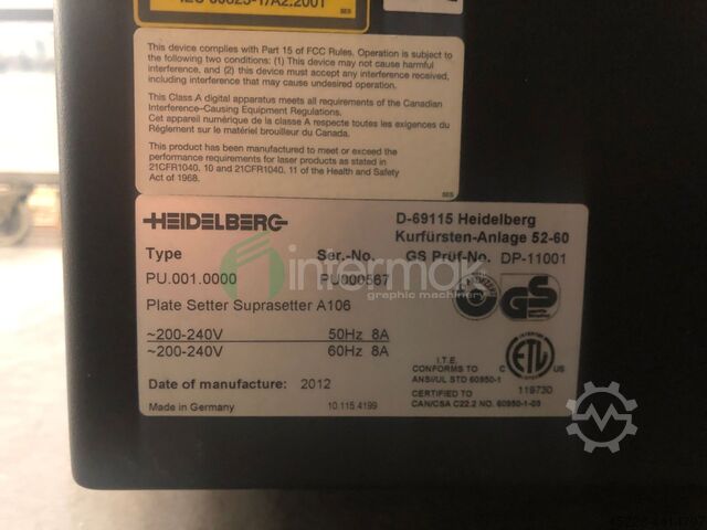 Heidelberg SUPRASETTER A 106 DCL (THERMAL)
