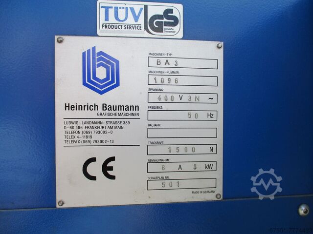 Baumann BA 3 — разгрузчик листов