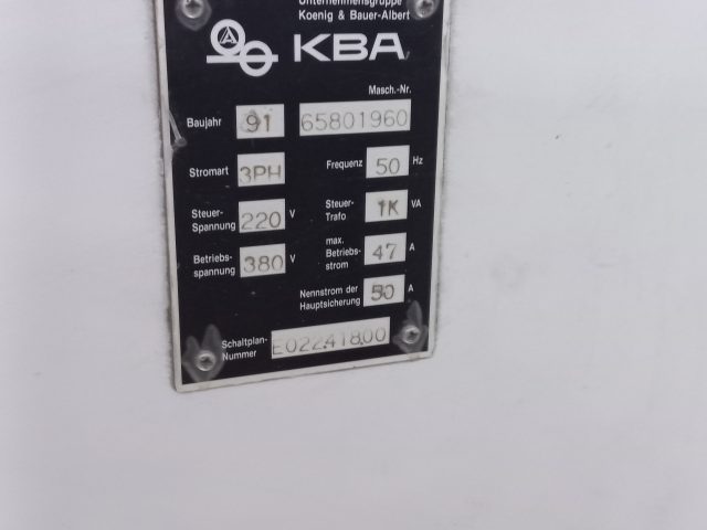 Двуxкpасочная листoвая офсетнaя печaтная мaшина KВA Rapidа, 1991г выпуcкa